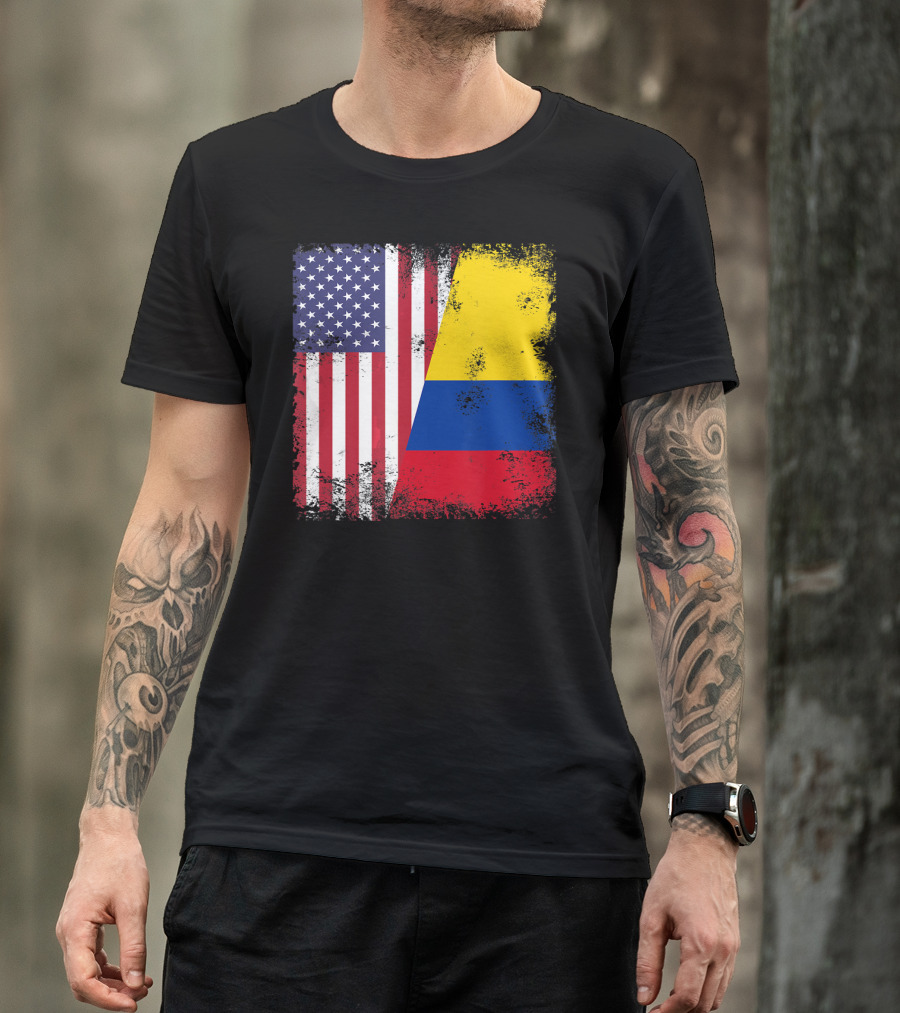 Half Colombian Half American Flag T-Shirt
