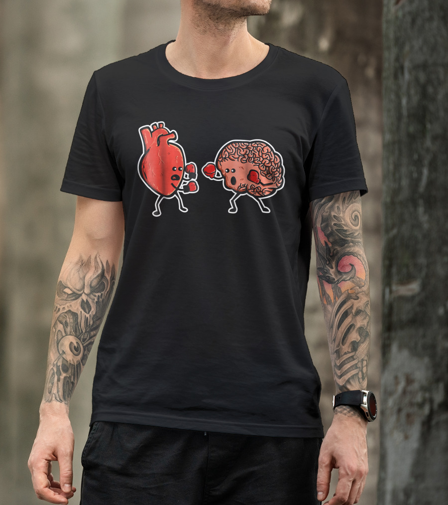 Heart And Brain Boxing Match Showdown T-Shirt