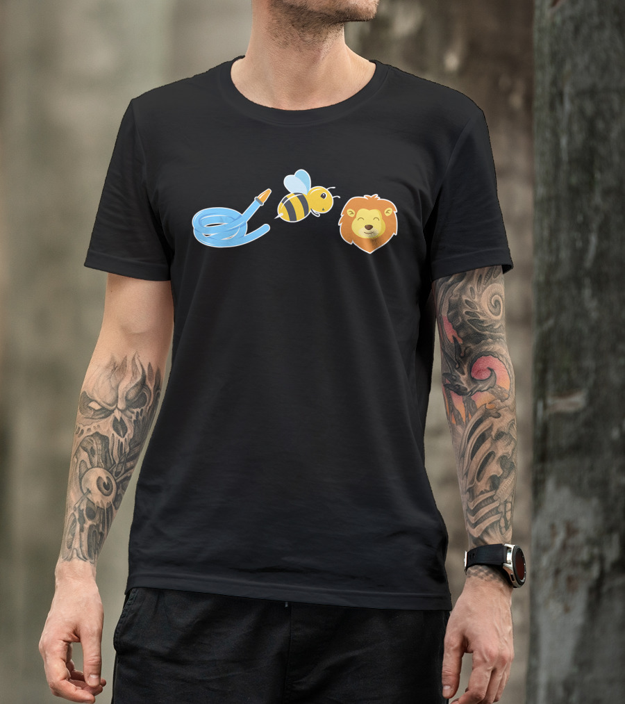 Hose Bee Lion Animal Funny Graphic Tee Wordplay T-Shirt