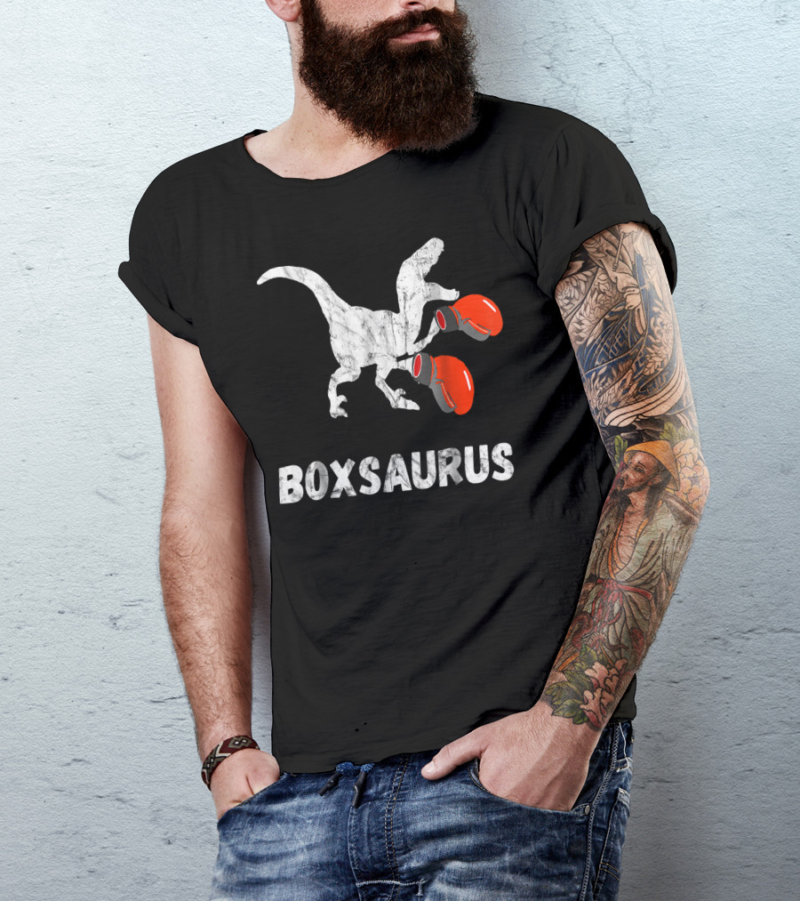 Boxsaurus Dinosaur Boxing Gloves MMA T-Shirt