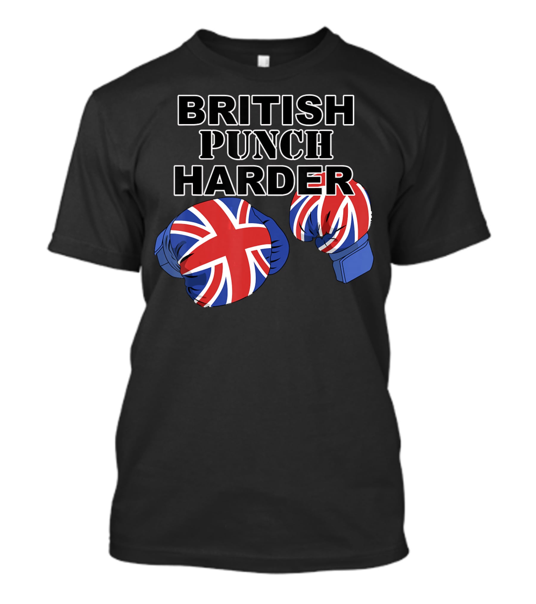 BRITISH PUNCH HARDER British Flag Boxing Gloves T-Shirt