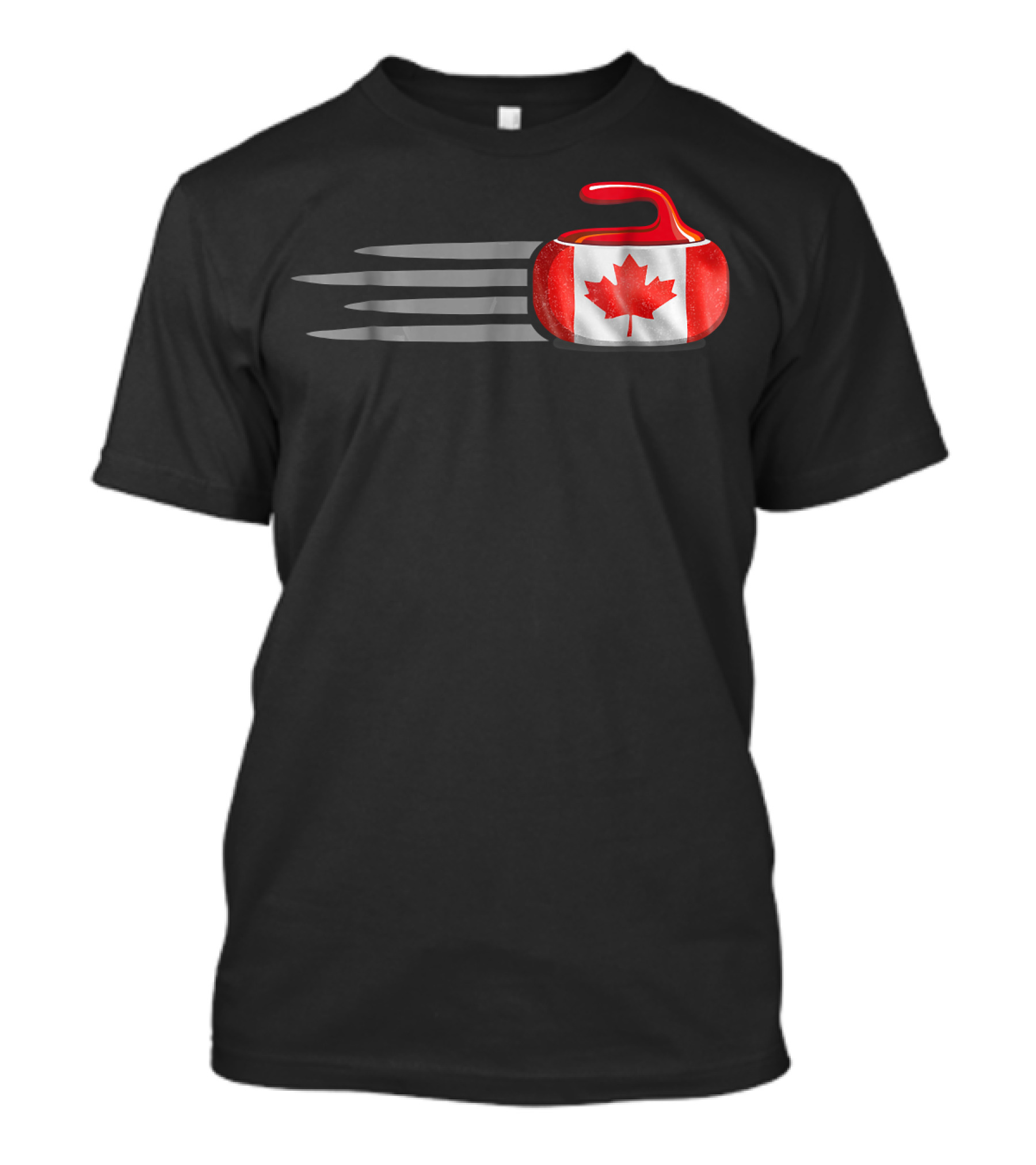 Canadian Flag Curling Stone With Maple Leaf T-Shirt