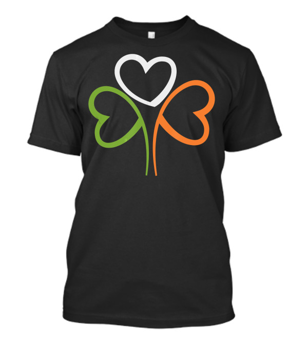 3 Hearts Shamrock Ireland Flag T-Shirt