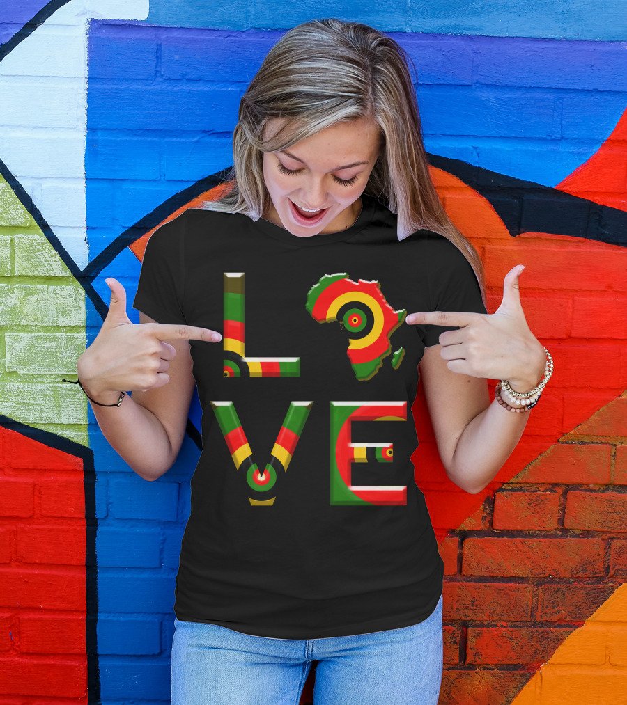 Africa Love African Ameri Colors Map T-Shirt