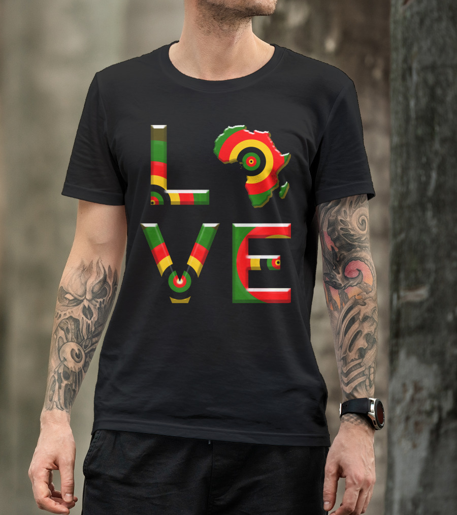 Africa Love African Ameri Colors Map T-Shirt