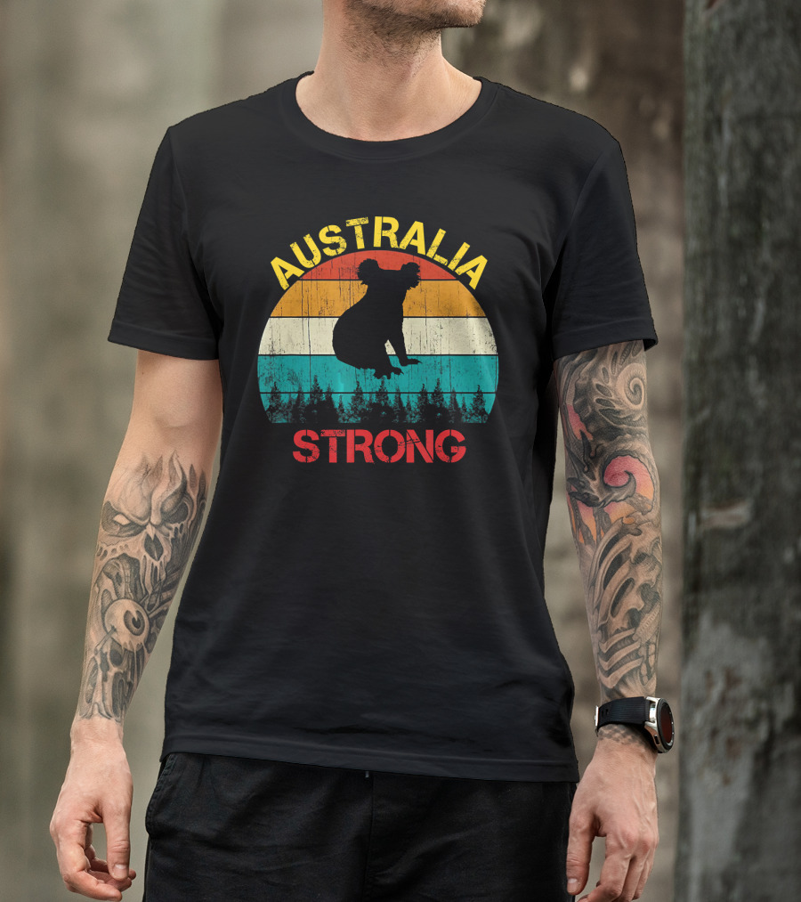 Australia Strong Koala Bear Retro Vin T-Shirt