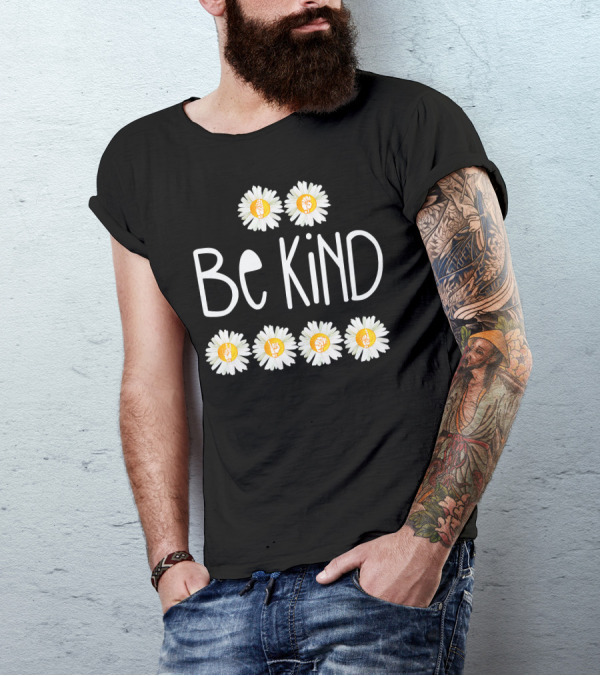Be Kind Daisy Peace Symbol Cute Rainbow T-Shirt