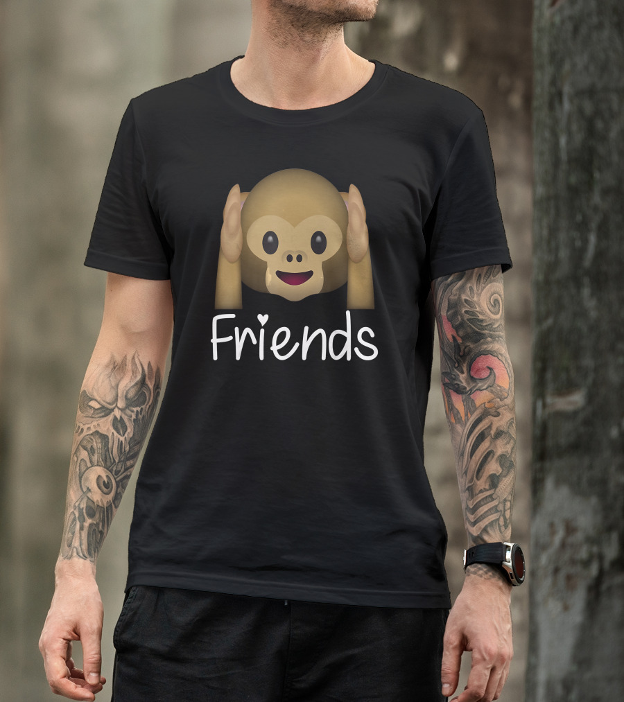 Best Friends Forever Cute Monkey Emoji Friends T-Shirt