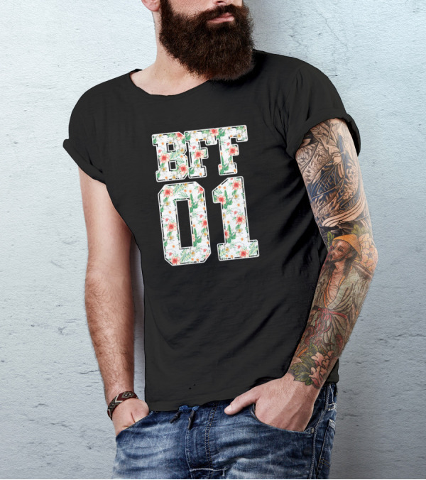 BFF 01 Best Friends Floral Tropical T-Shirt