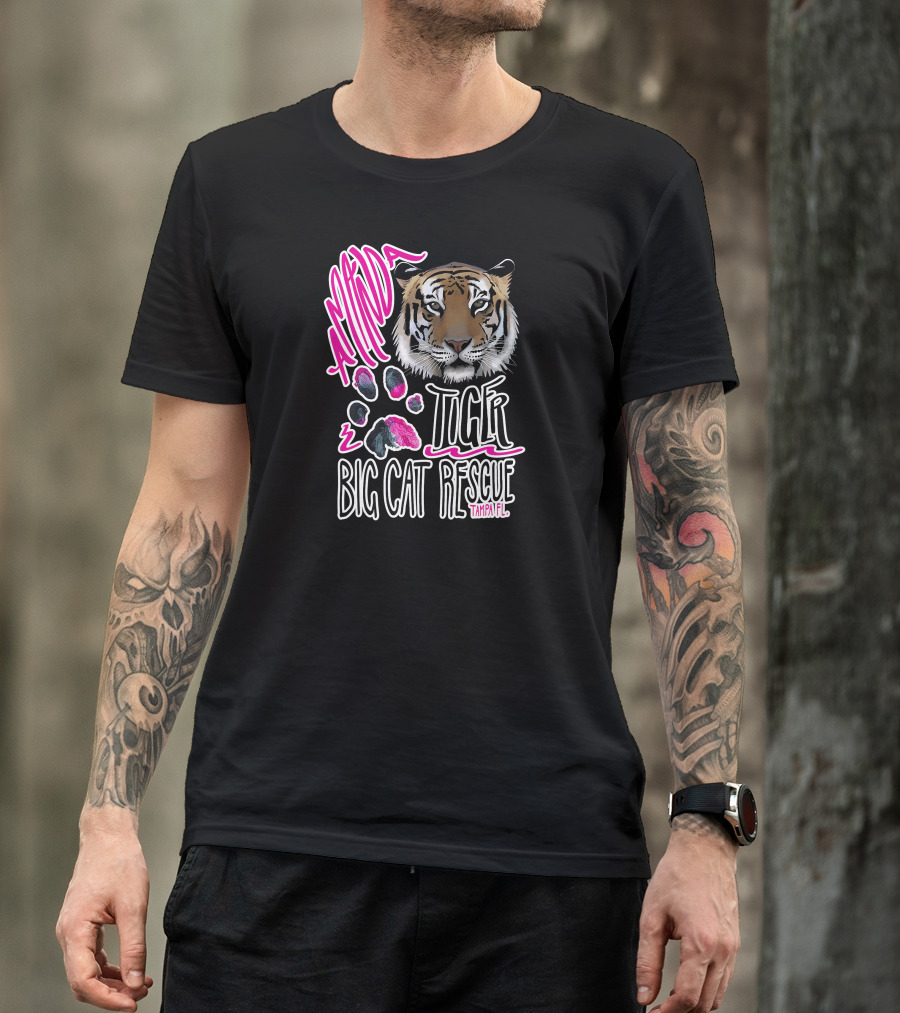 Amanda Tiger Big Cat Rescue Tampa FL Paw Prints T-Shirt