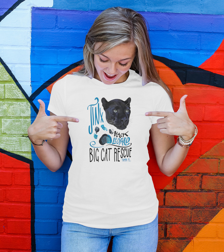 Jinx Black Leopard Big Cat Rescue Tampa FL T-Shirt