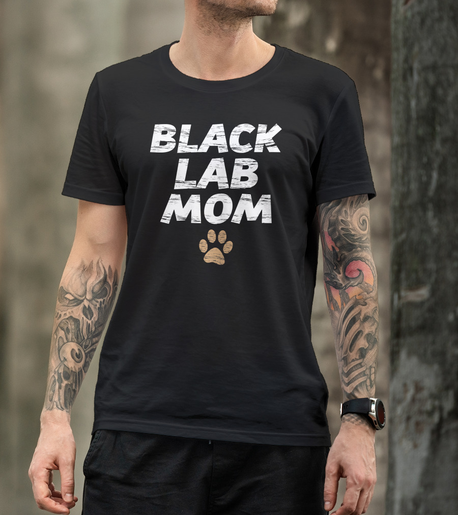 BLACK LAB MOM PAWPRINT AWESOME T-Shirt