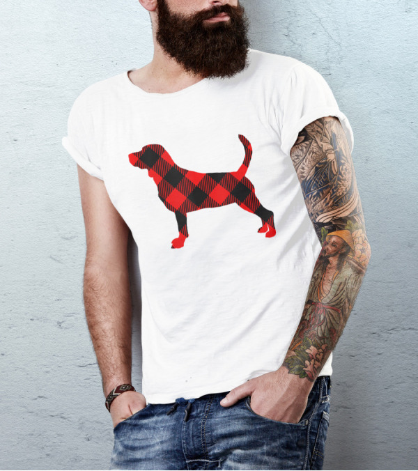 Black Red Plaid Labrador Dog Mom Paw T-Shirt