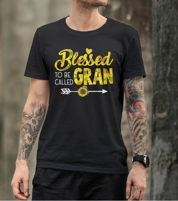 Blessed To Be Called Gran Sunflower Arrow Heart T-Shirt