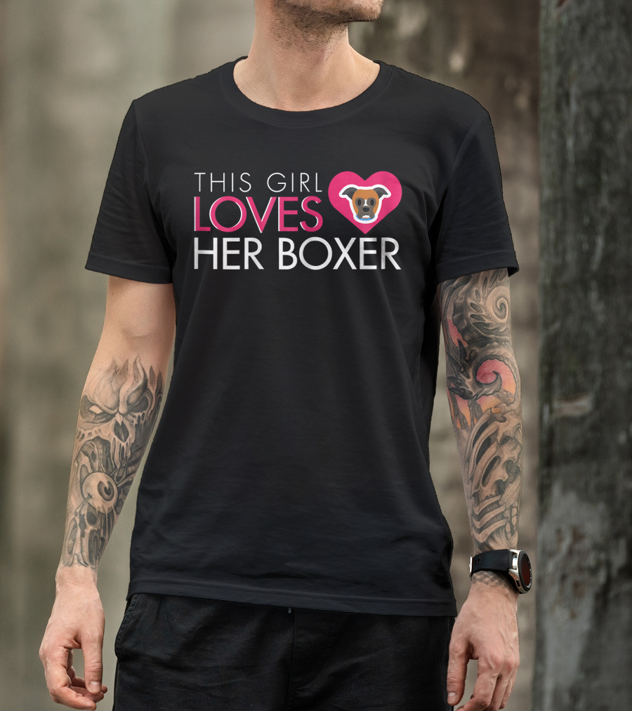 This Girl Loves Her Boxer Heart Dog T-Shirt