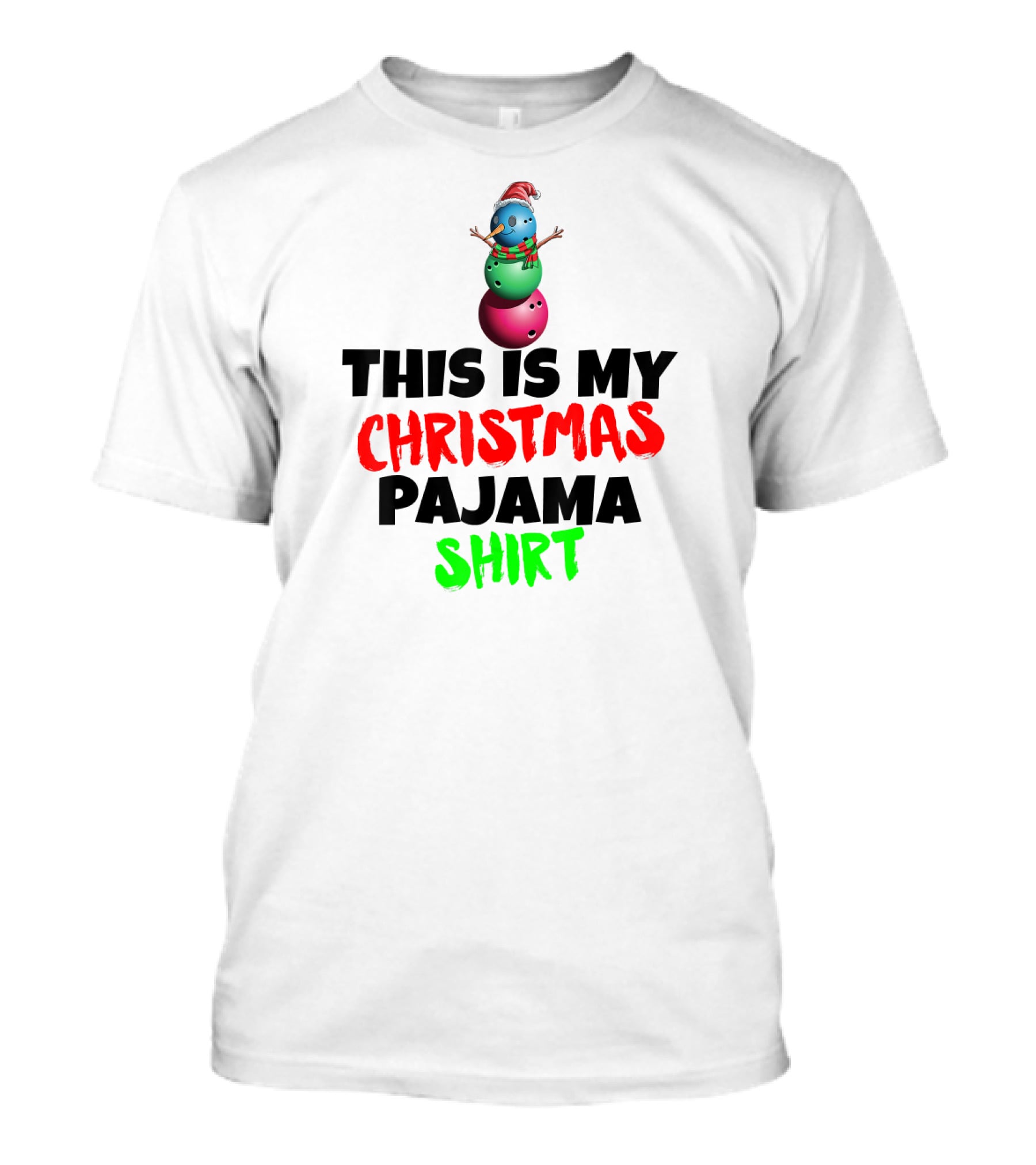 This Is My Christmas Pajama Shirt Santa Snowman T-Shirt