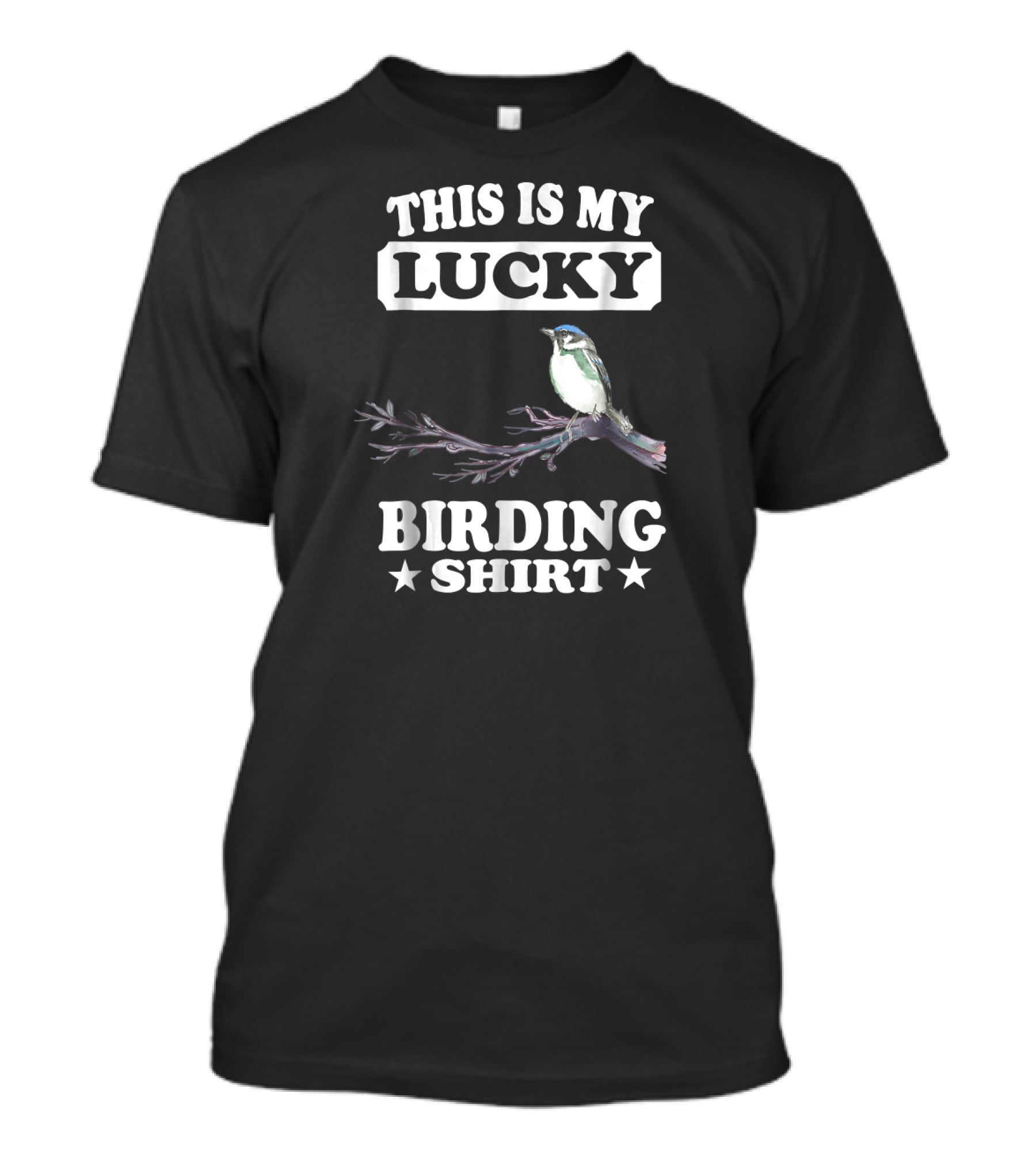 This Is My Lucky Birding Shirt Bird On Branch T-Shirt