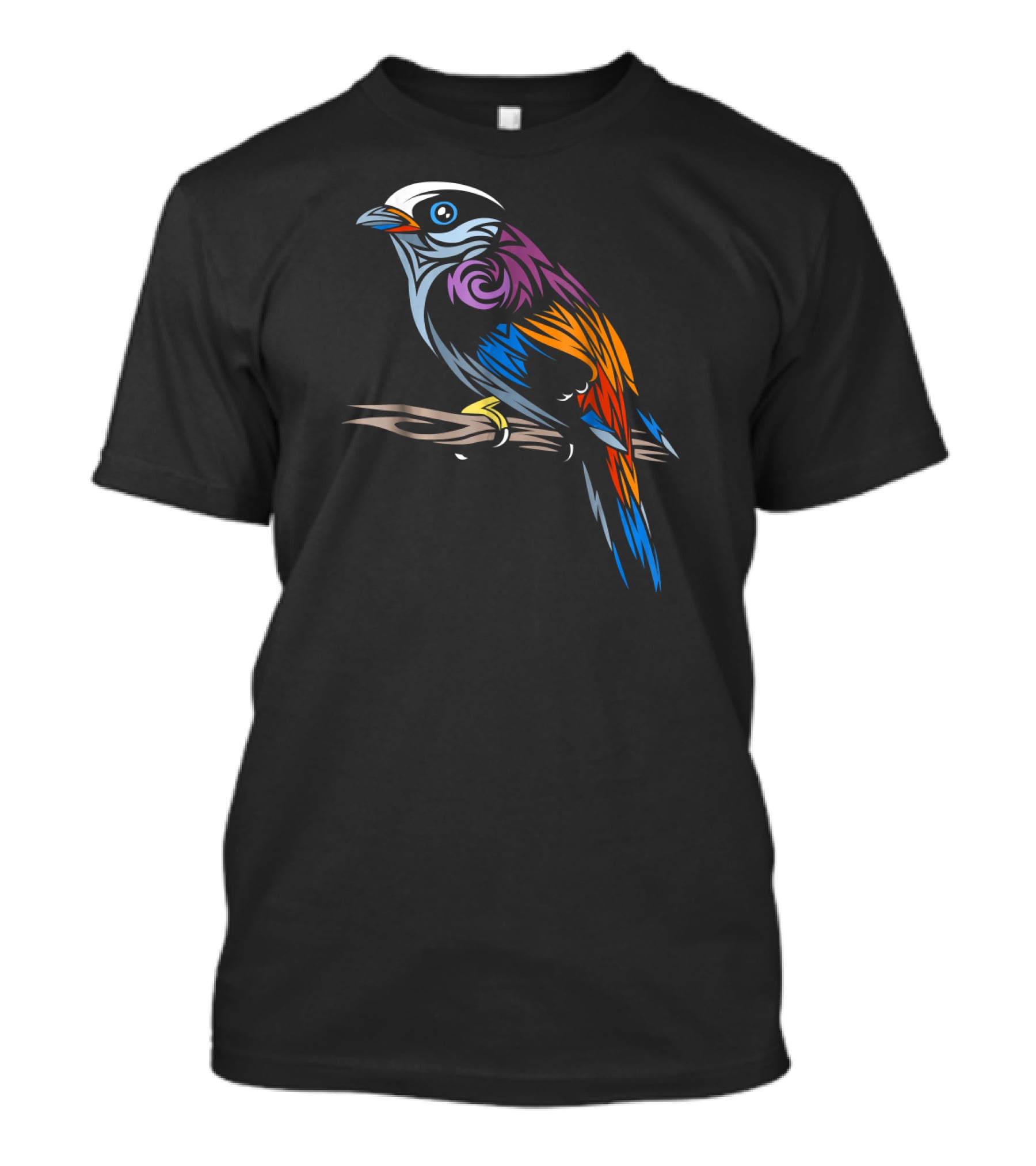 Colorful Tribal Sparrow Tropical Bird T-Shirt