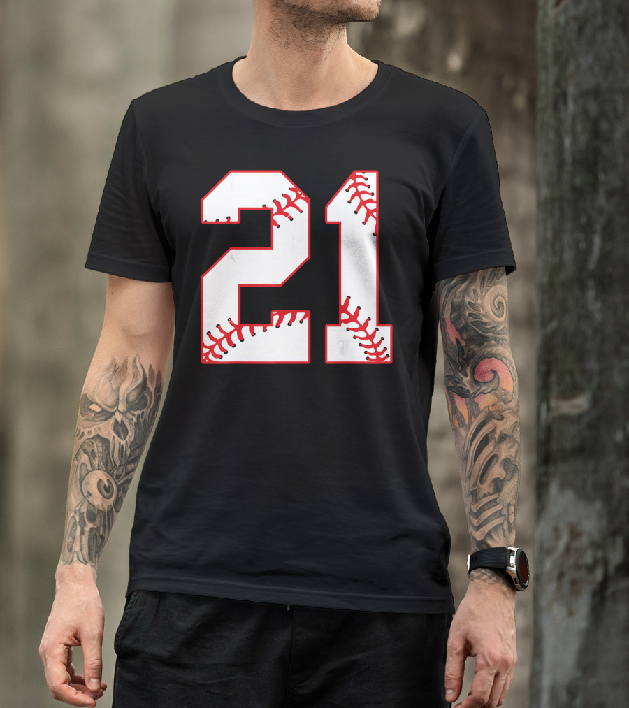 Twenty First Birthday Party 21th Baseball Number T-Shirt