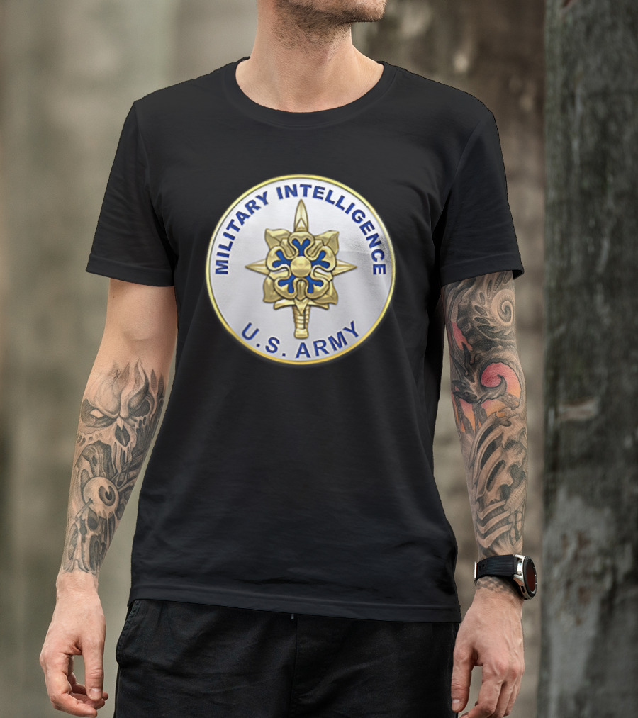 U.S. Army Military Intelligence Veteran Badge Emblem T-Shirt