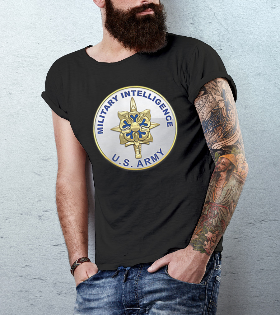 U.S. Army Military Intelligence Veteran Badge Emblem T-Shirt