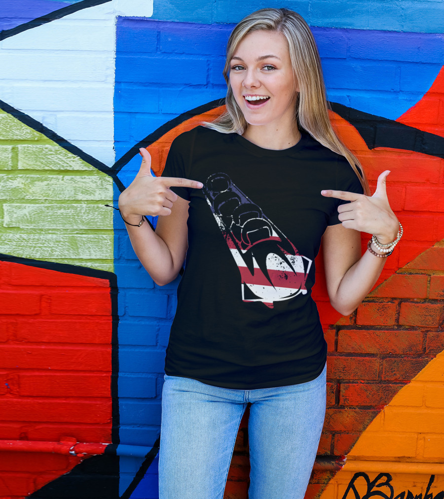 USA American Flag Bobsledding Team Patriot Sports T-Shirt