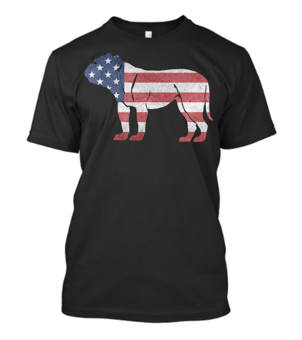 American Flag USA Bulldog Stylish Dog Animal T-Shirt