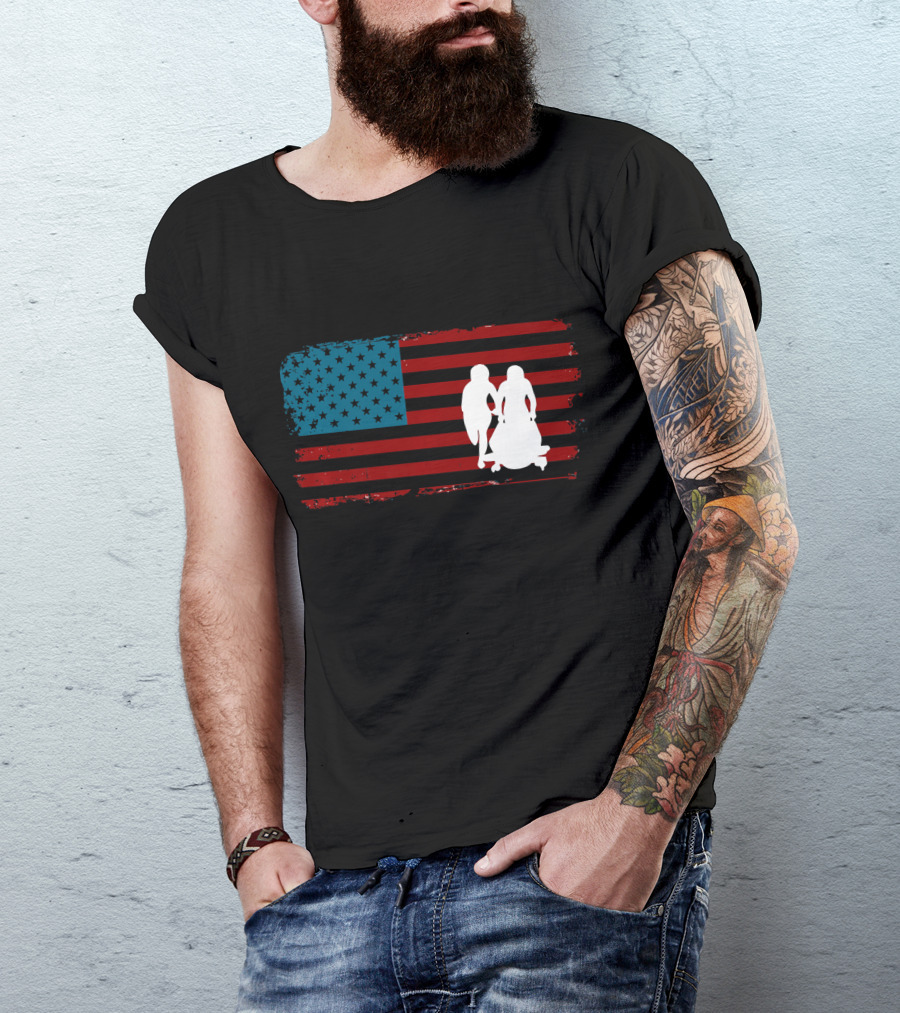 USA Flag Bobsled Team T-Shirt