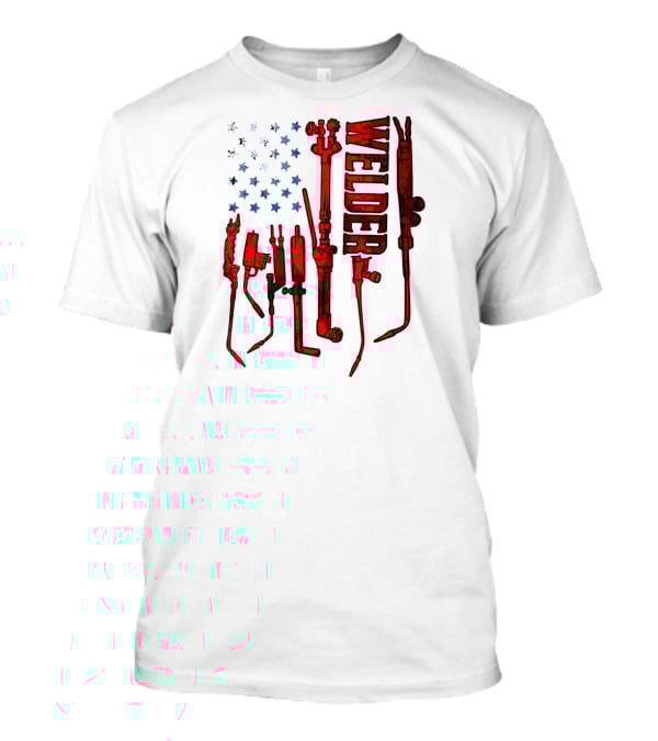 USA Flag Welder Mask Gas Welding Metal Tools T-Shirt