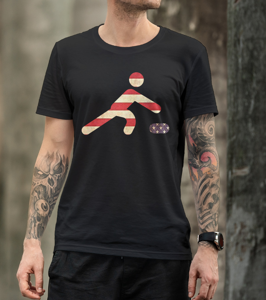 USA Funny Flag Curling American Fan Sports T-Shirt