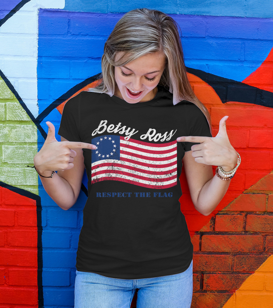 Betsy Ross Vintage American Flag Respect The Flag T-Shirt