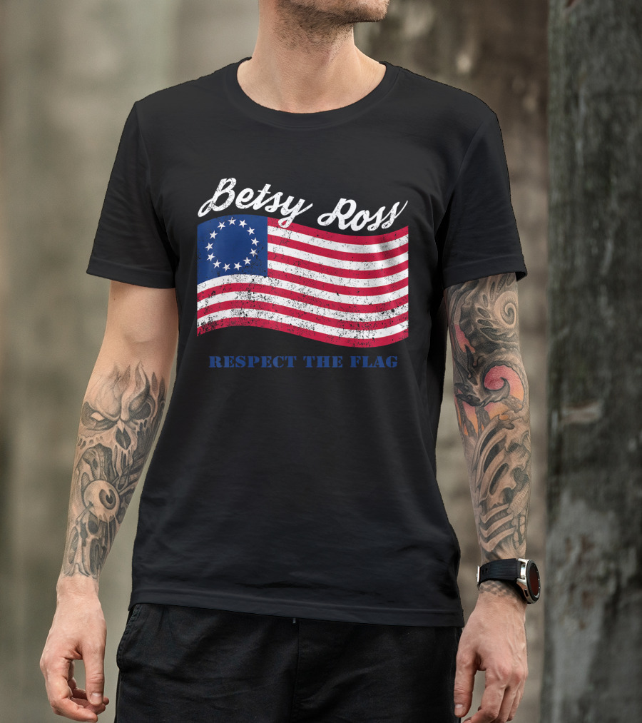 Betsy Ross Vintage American Flag Respect The Flag T-Shirt
