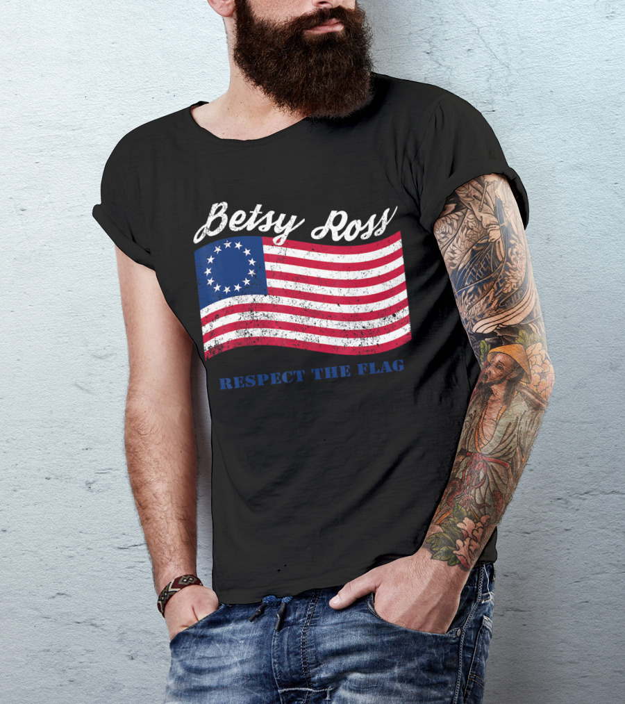 Betsy Ross Vintage American Flag Respect The Flag T-Shirt
