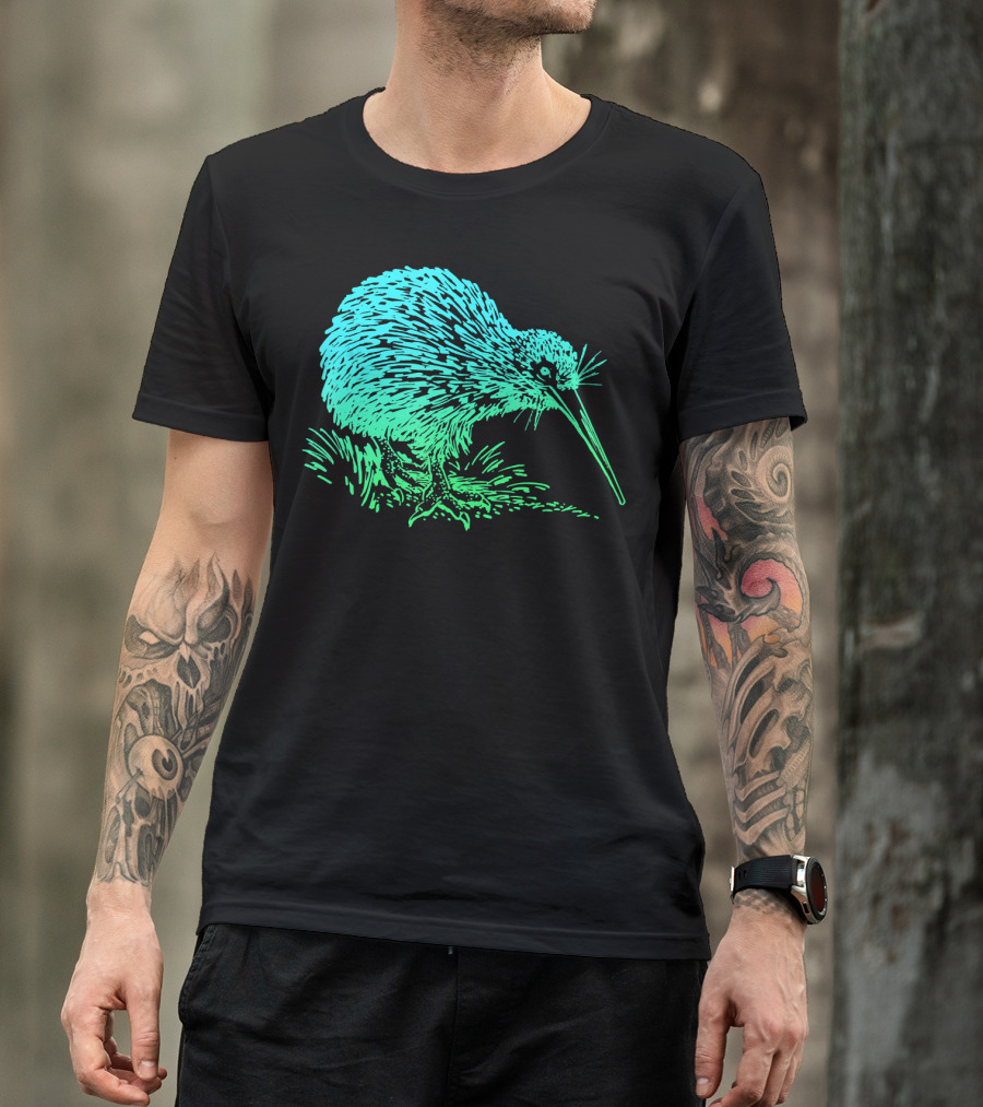 Vintage Neon Kiwi Bird Awesome Retro T-Shirt