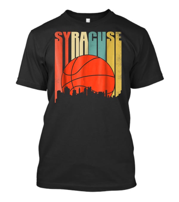 Syracuse New York Vintage City Skyline Basketball T-Shirt