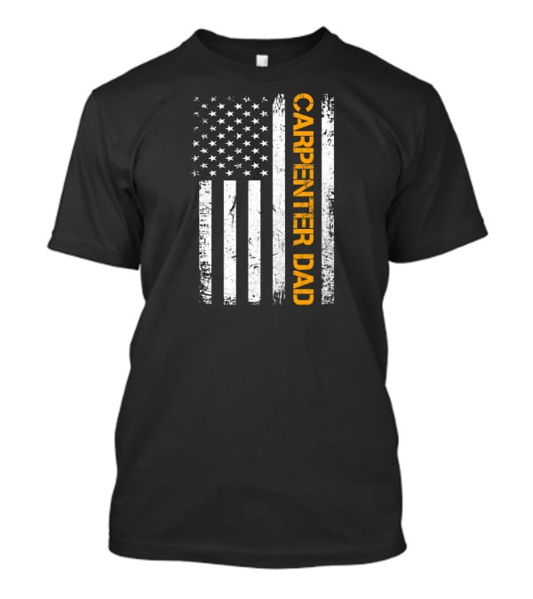 Vintage USA Carpenter Dad American Flag Woodworking T-Shirt
