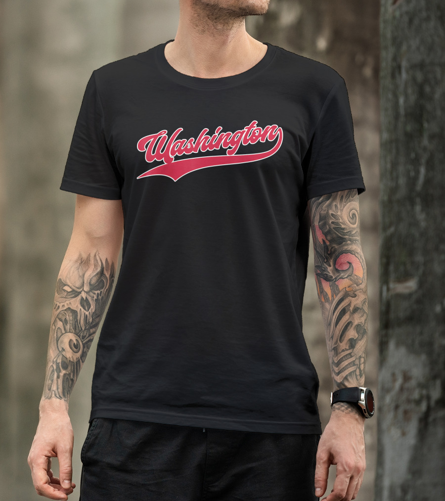 Vintage Washington Baseball Script Retr T-Shirt