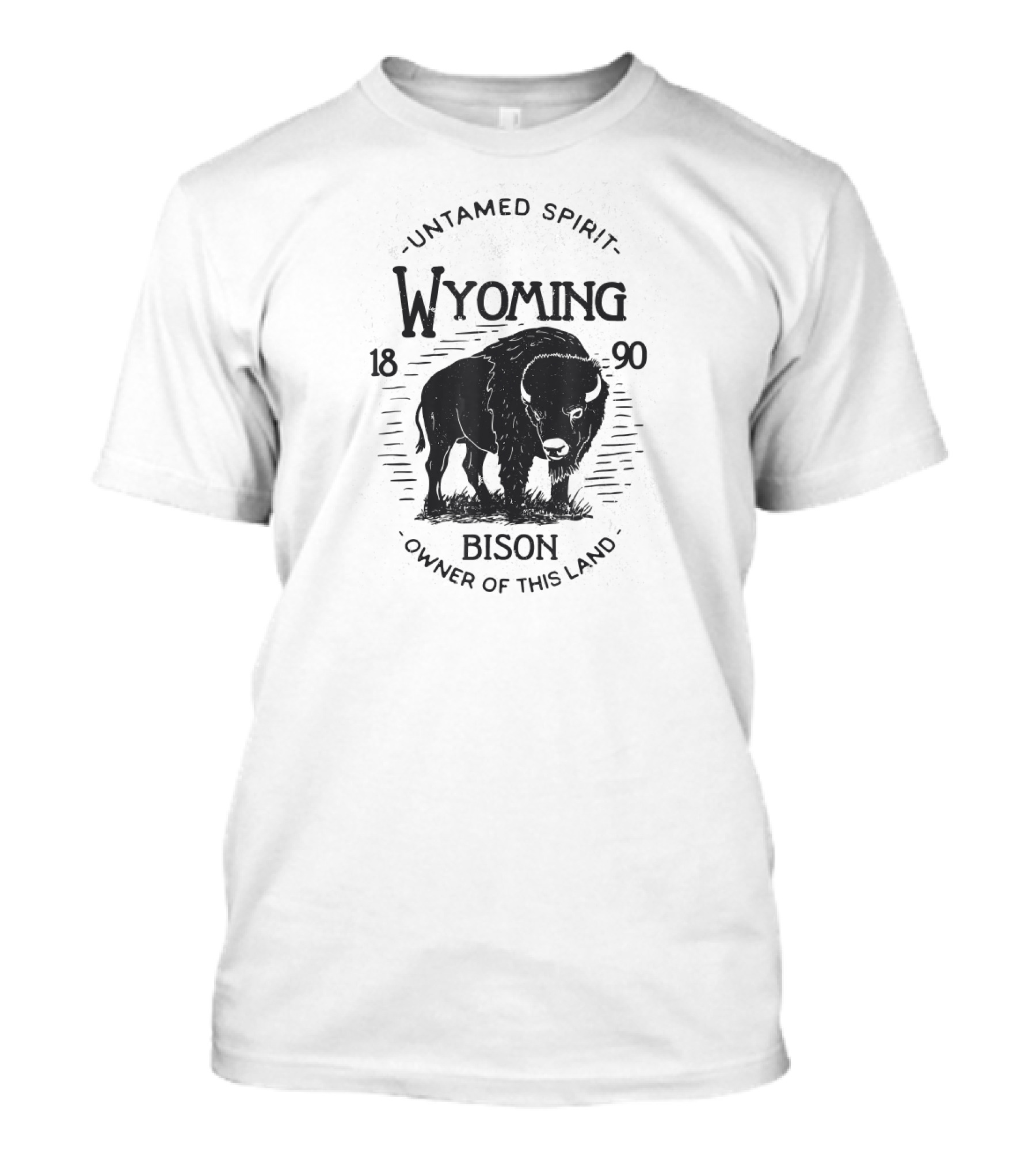Wyoming Bison 1890 Vintage 70s 80s Retro Buffalo State Of Mine T-Shirt