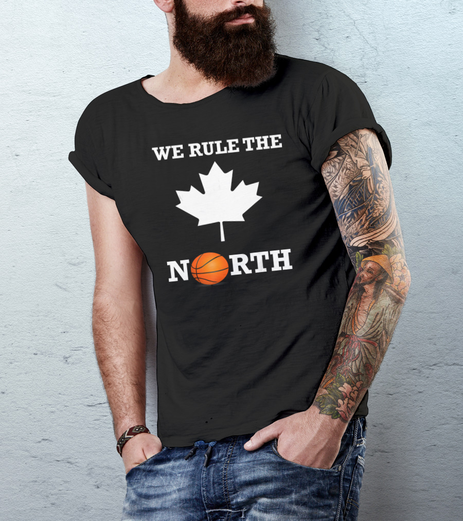 We Rule The North Canada Basketball Maple Leaf Orange Ball T-Shirt