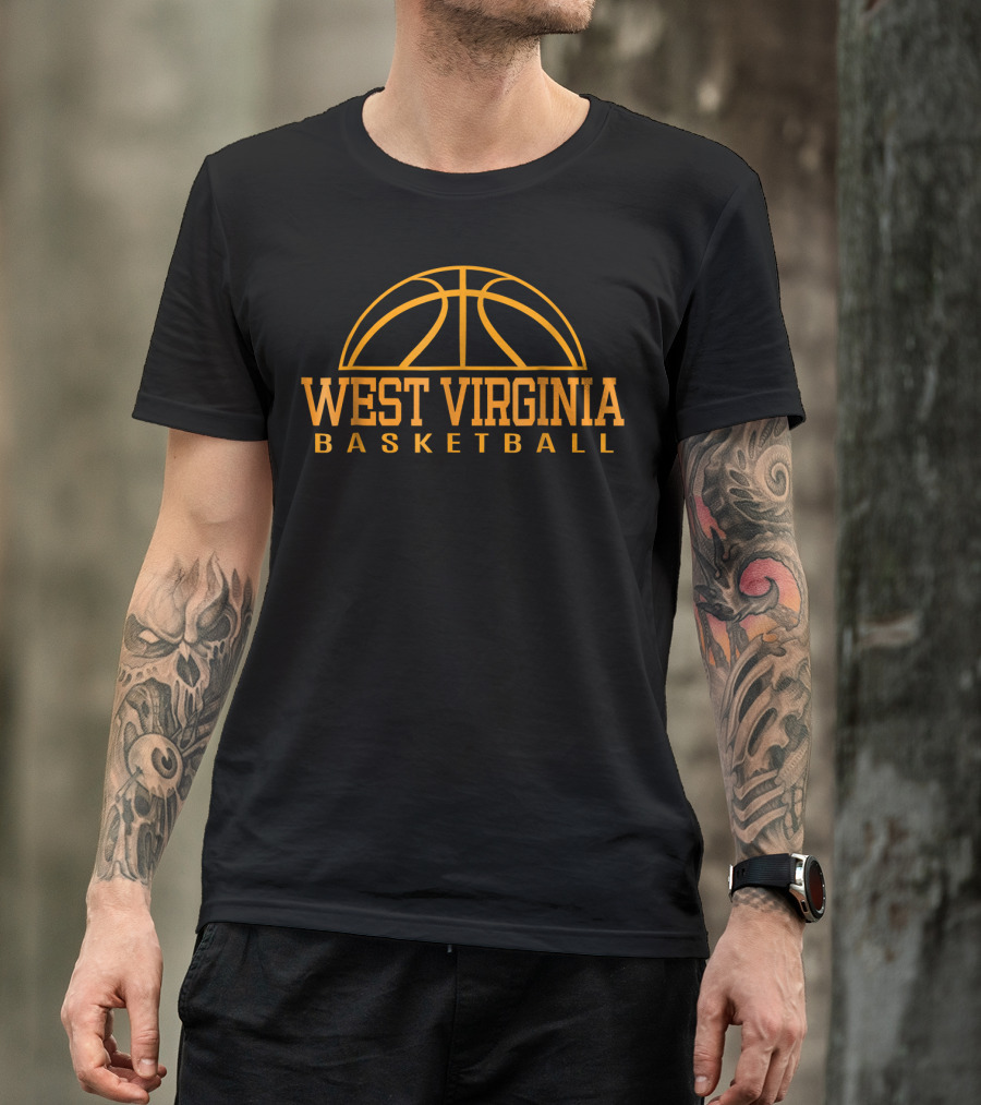 West Virginia Basketball Logo Arch Basketball T-Shirt