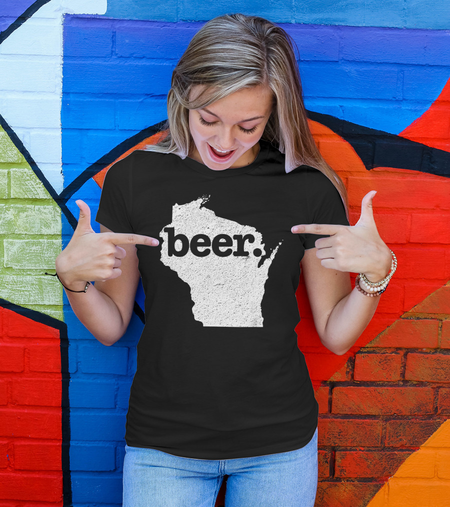 Wisconsin Beer State Love Map T-Shirt