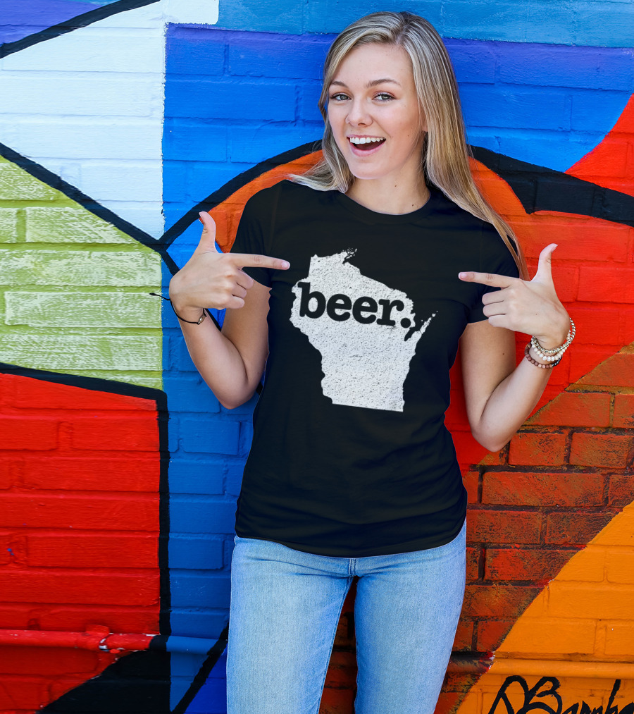 Wisconsin Beer State Love Map T-Shirt