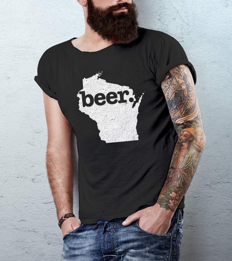 Wisconsin Beer State Love Map T-Shirt