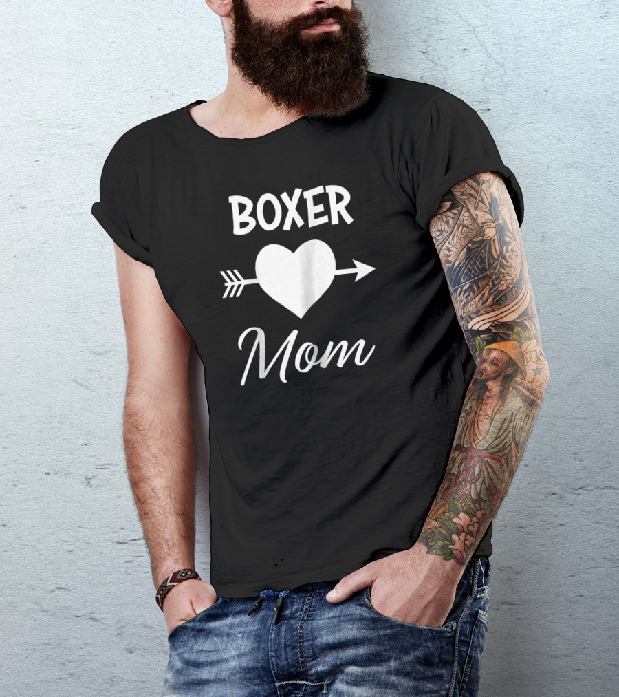 Boxer Mom Heart Arrow T-Shirt