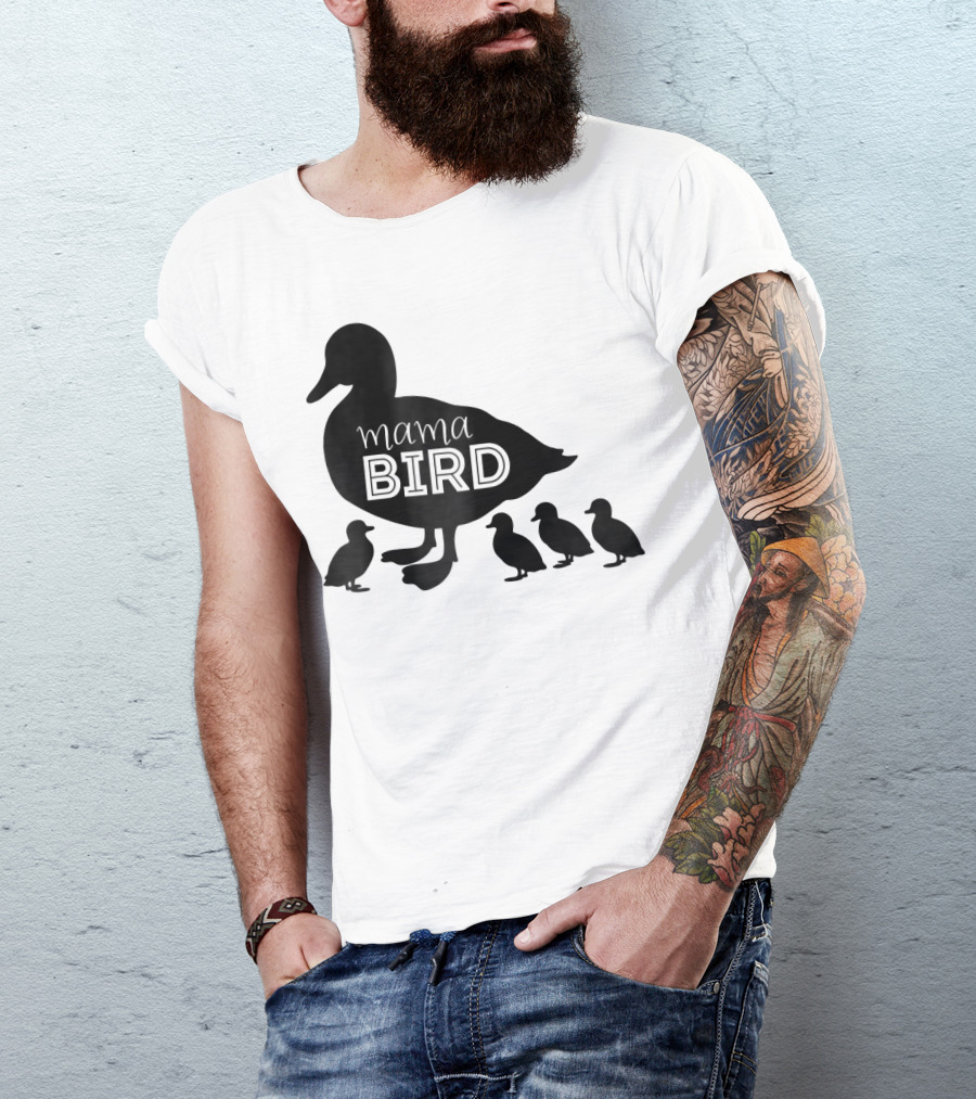 Mama Bird Family Cute Funny Duckling T-Shirt