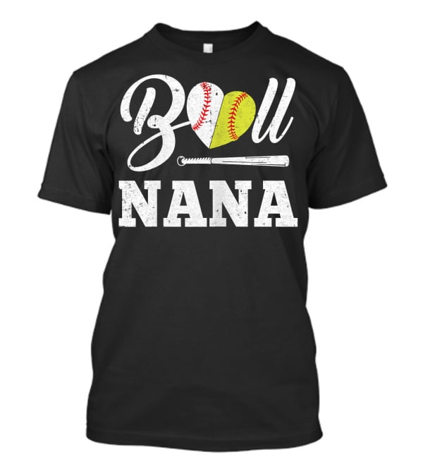 Ball Nana Heart Softball Baseball Bat T-Shirt