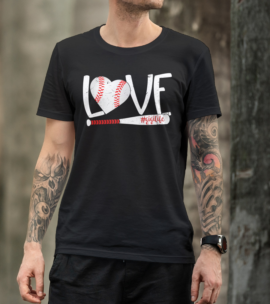 LOVE Baseball Heart Bat #GigiLife T-Shirt