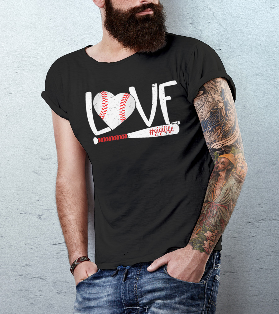 LOVE Baseball Heart Bat #GigiLife T-Shirt