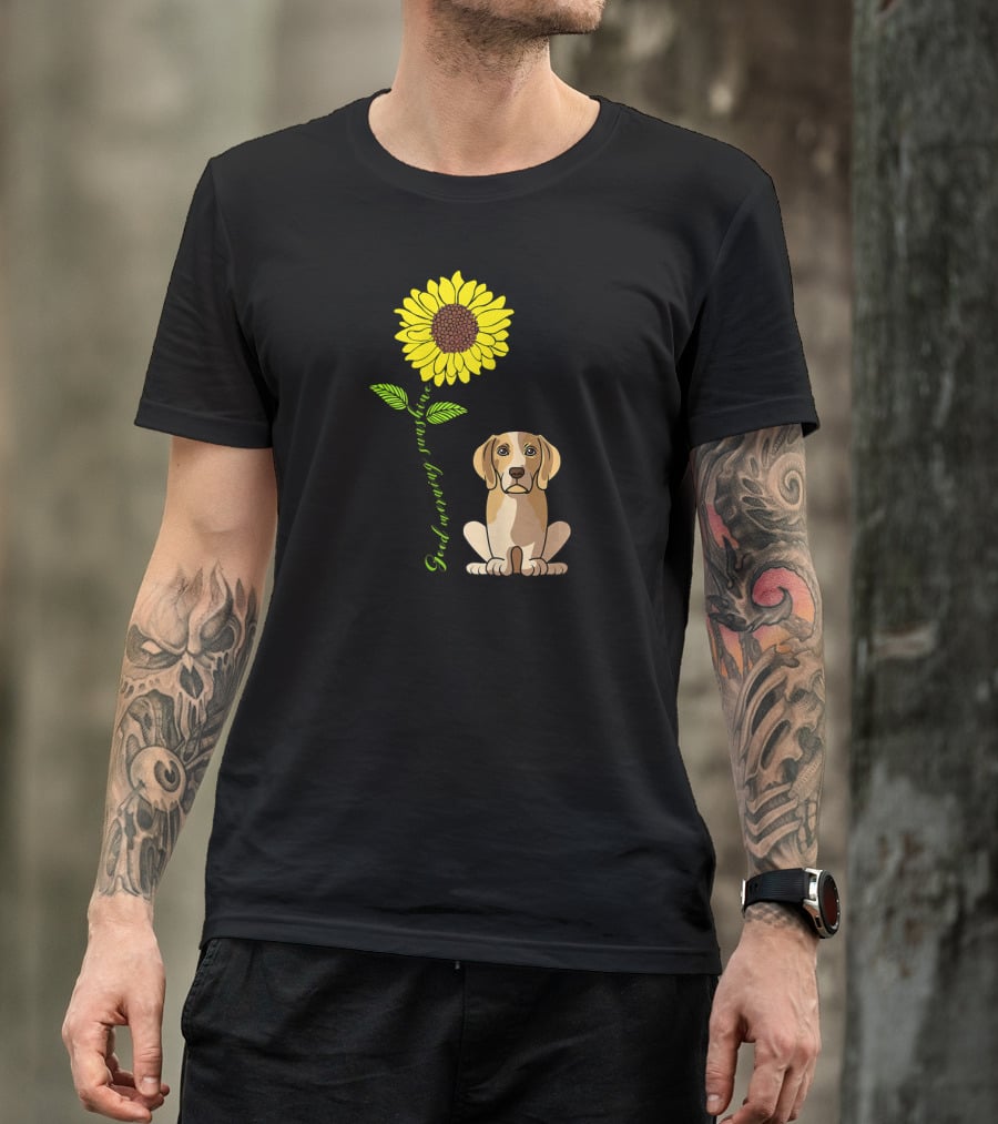 Good Morning Sunshine Beagle With Sunflower T-Shirt