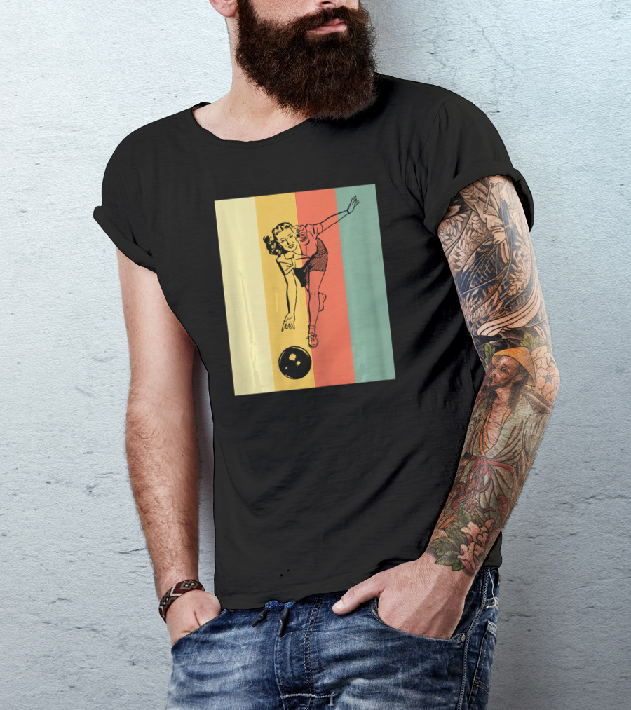 Vintage Bowling Bowlin Retro Style Bowler T-Shirt